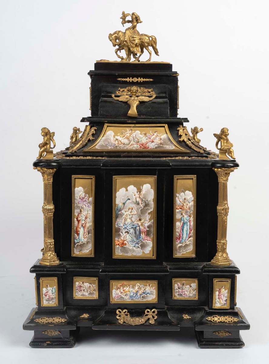 Cabinet en ébène aux émaux de Vienne, 19eme siècle -photo-7