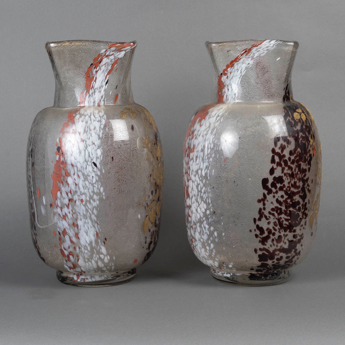 Pair Of Saint-louis Art Nouveau Vases With Dragonflies-photo-4