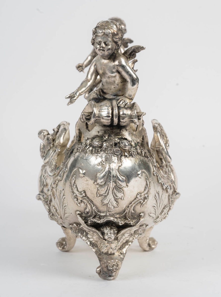 Rare Silver-plated Bronze Cup – 19th Century-photo-4