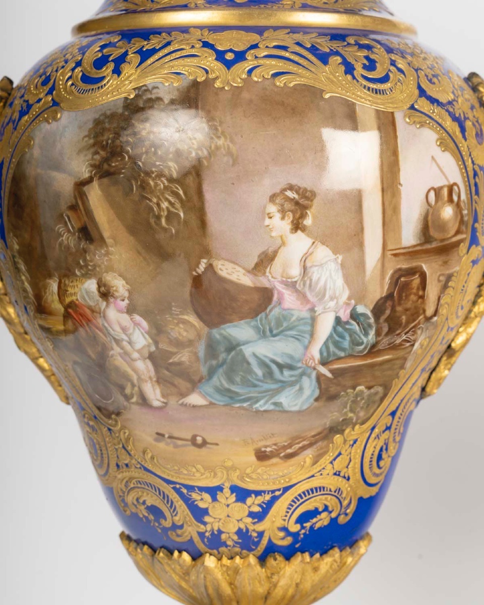 Pair Of Meissen Porcelain Vases – 19th Century-photo-3