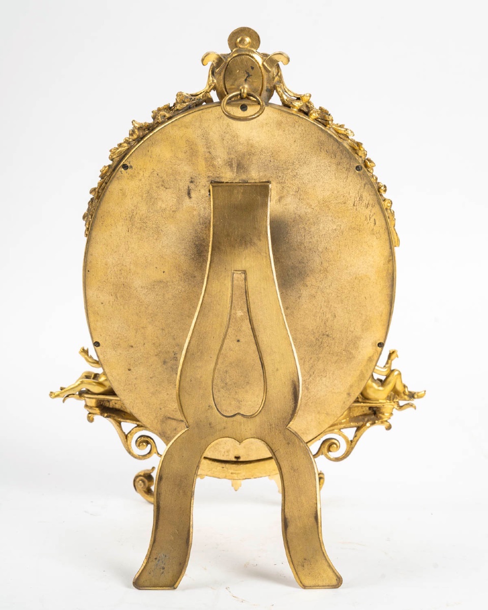 Gilded Bronze Table Mirror With Cloisonné Enamel – 19th Century-photo-3