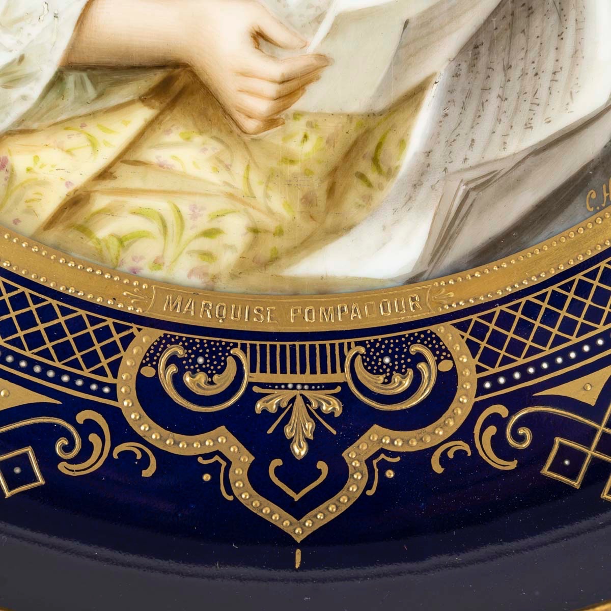 Rare Guéridon Royal Vienna en Porcelaine Peinte, Signé C. Heer – 19e Siècle-photo-2