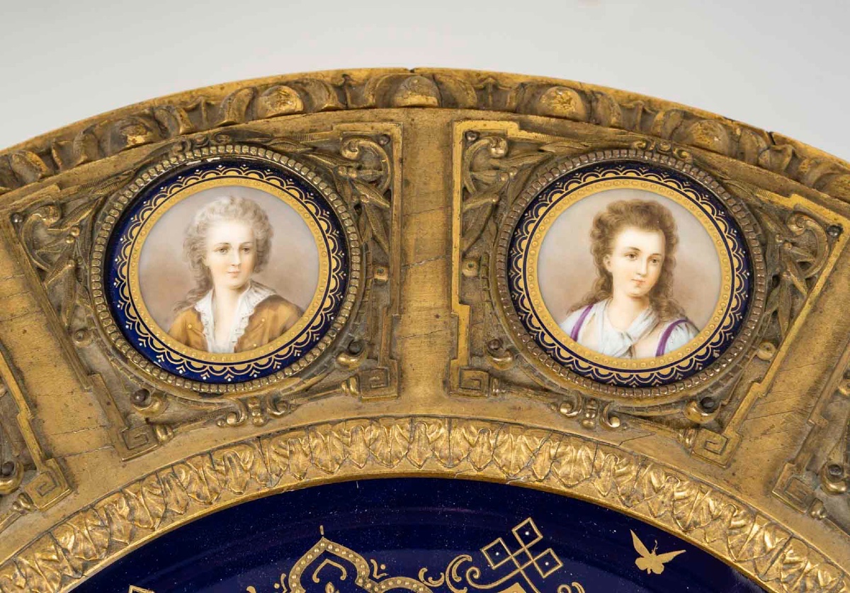 Rare Guéridon Royal Vienna en Porcelaine Peinte, Signé C. Heer – 19e Siècle-photo-4