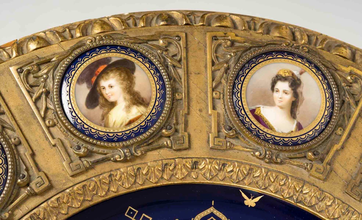 Rare Guéridon Royal Vienna en Porcelaine Peinte, Signé C. Heer – 19e Siècle-photo-5