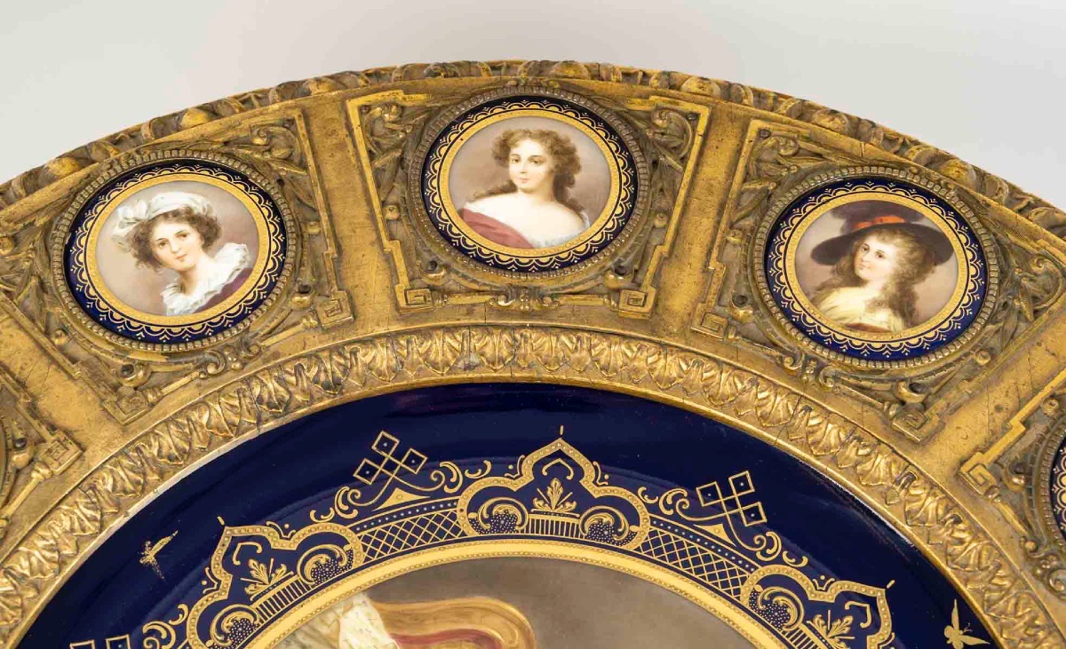 Rare Guéridon Royal Vienna en Porcelaine Peinte, Signé C. Heer – 19e Siècle-photo-8
