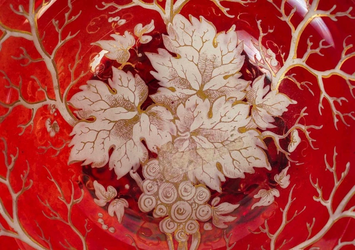 Bohemian Crystal Glass With Enameled Finish, 19th Century-photo-3