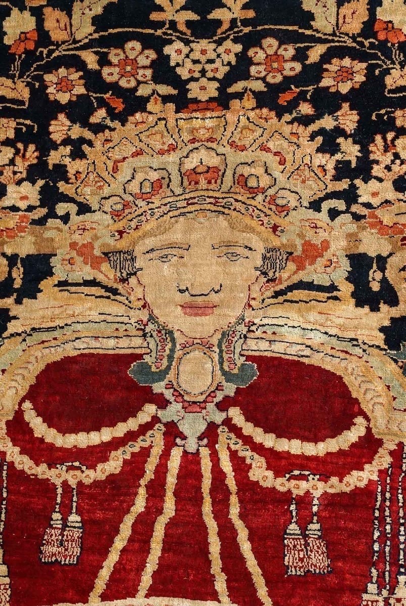 TAPIS HERIZ EN SOIE – STYLE ORIENTALISTE, 19ᵉ SIÈCLE-photo-2