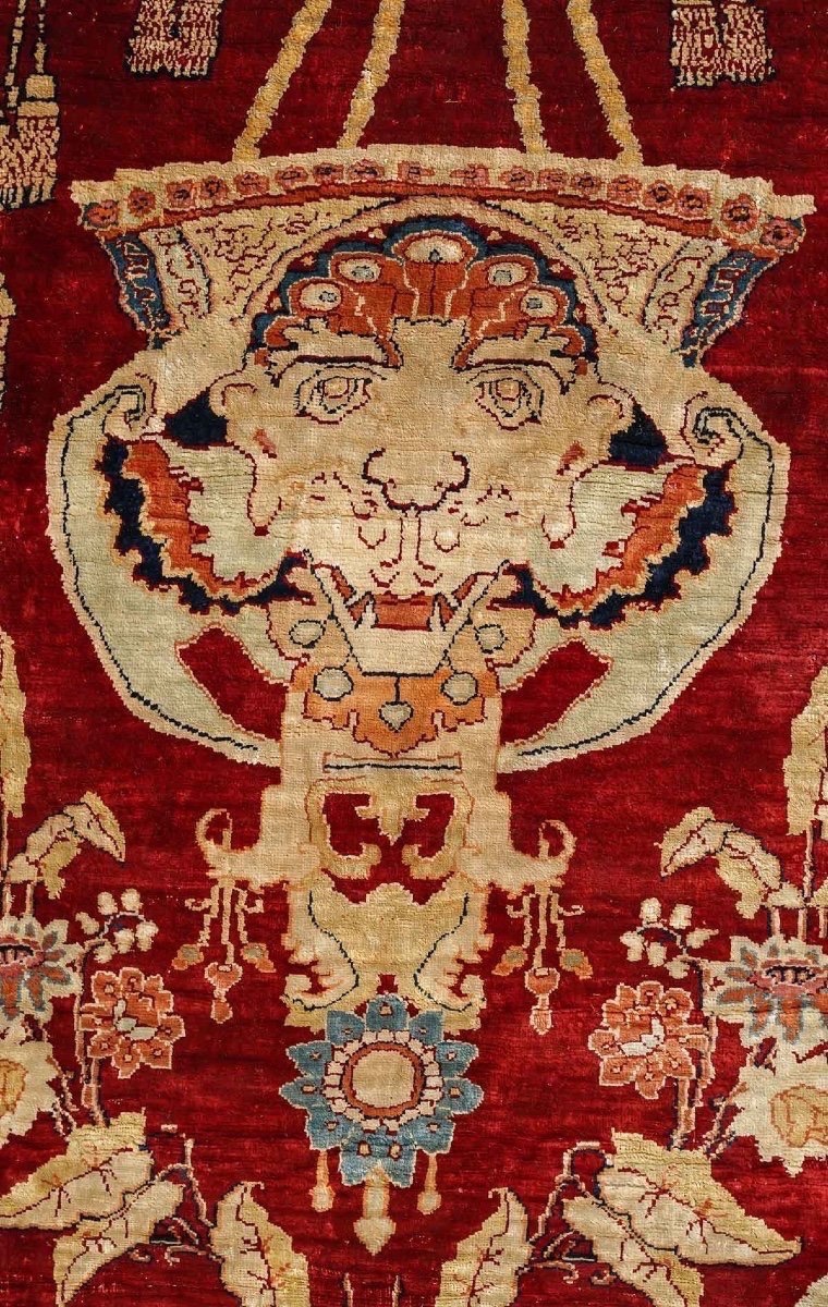 TAPIS HERIZ EN SOIE – STYLE ORIENTALISTE, 19ᵉ SIÈCLE-photo-3