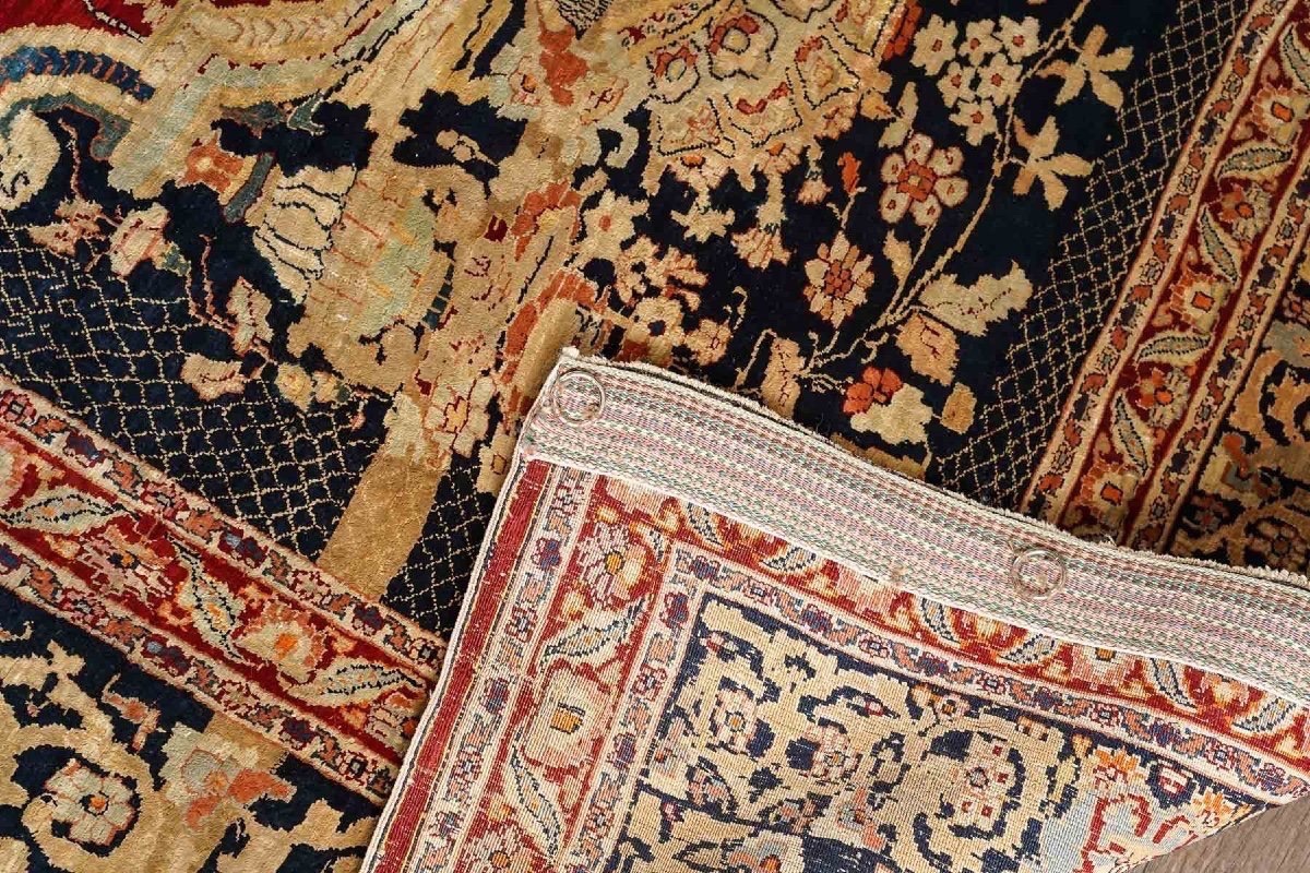 TAPIS HERIZ EN SOIE – STYLE ORIENTALISTE, 19ᵉ SIÈCLE-photo-1