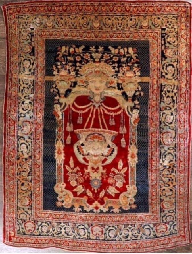 TAPIS HERIZ EN SOIE – STYLE ORIENTALISTE, 19ᵉ SIÈCLE