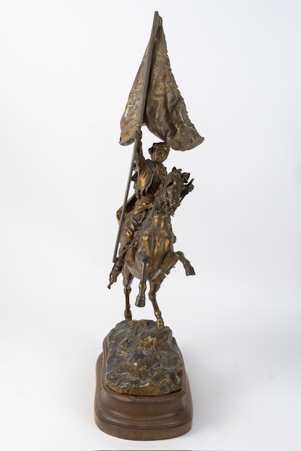 Jean-Baptiste Belloc – Cavalier arabe au drapeau-photo-3