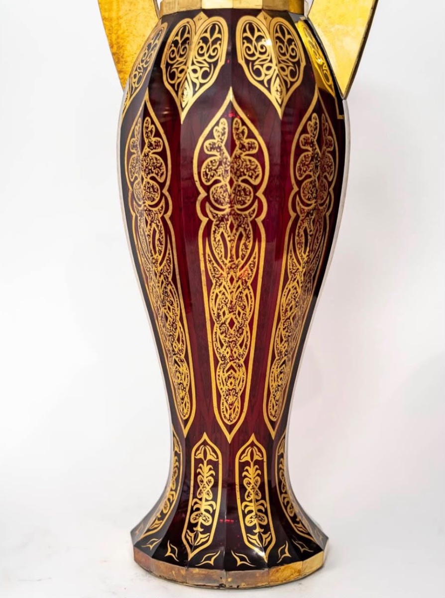 Paire de vases en cristal de Bohême - Appartenu à l’Alhambra-photo-2