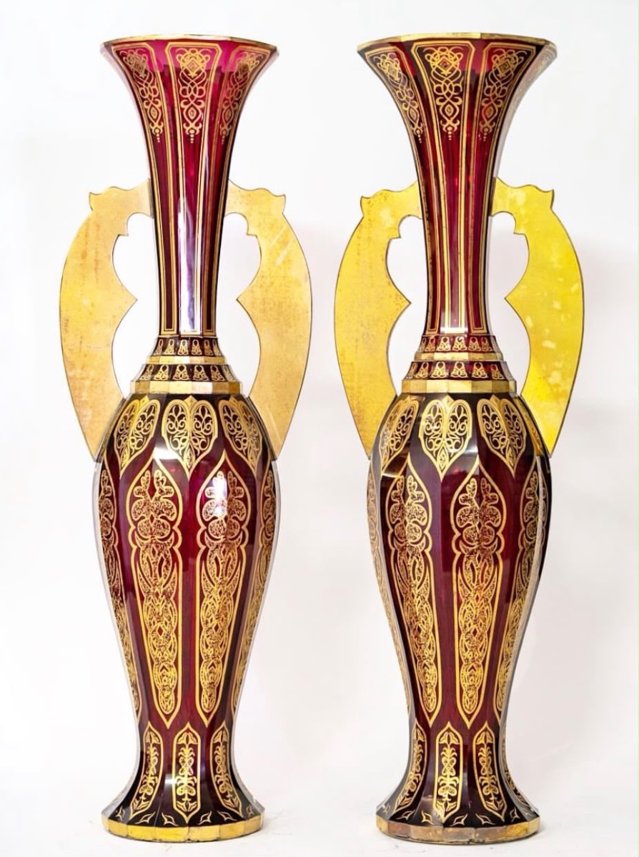 Paire de vases en cristal de Bohême - Appartenu à l’Alhambra