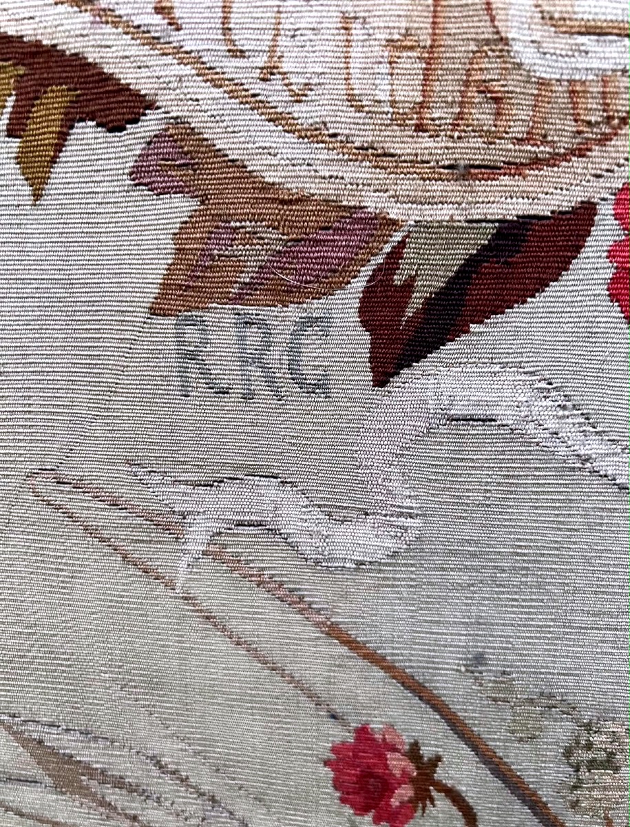 Aubusson Tapestry – “the Wolf Cornered By The Fox,” 19th Century-photo-1