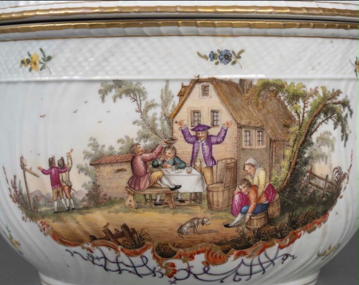 German Porcelain Soup Tureen In The Meissen Style, Late 18th Century.-photo-4