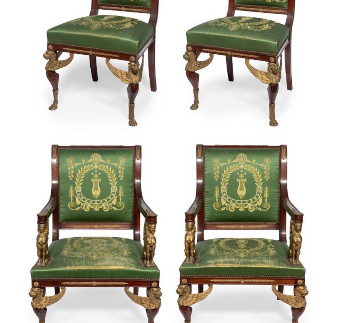 SALON DE STYLE EMPIRE EN ACAJOU ET BRONZES DORÉS – XIXᵉ SIÈCLE-photo-2