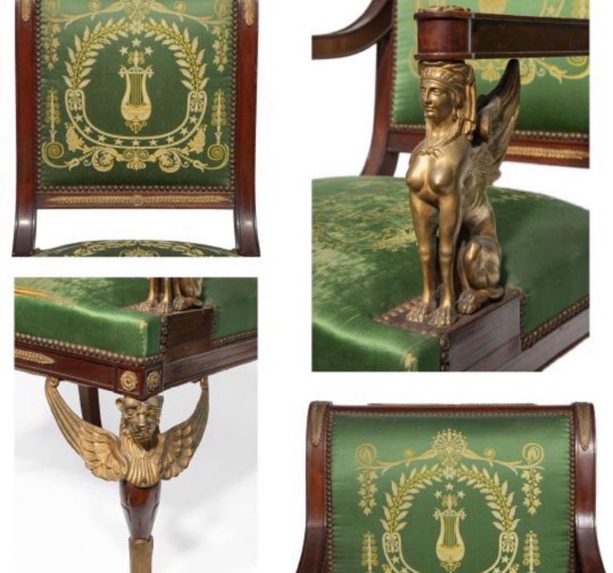 SALON DE STYLE EMPIRE EN ACAJOU ET BRONZES DORÉS – XIXᵉ SIÈCLE-photo-1