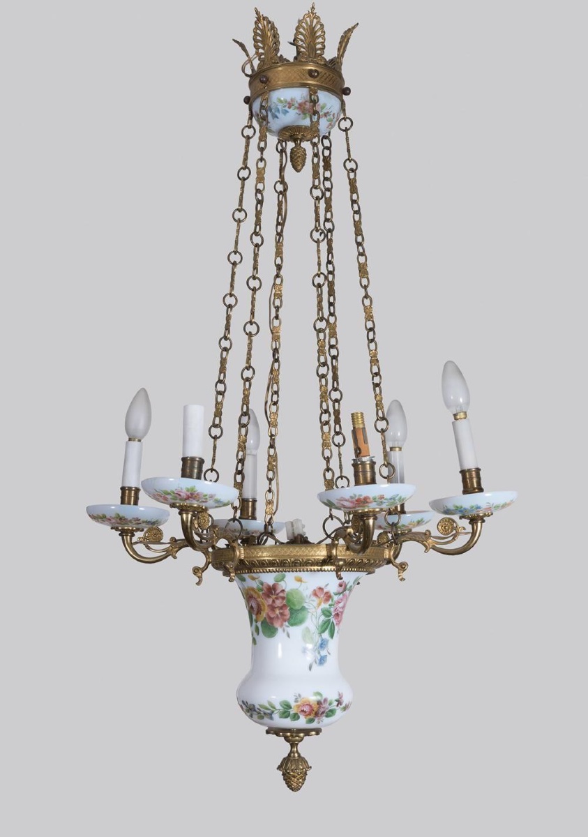 LAMPE DE PLAFOND SUIVANT LES MODÈLES CHARLES X — SECONDE MOITIÉ DU 19ᵉ SIÈCLE