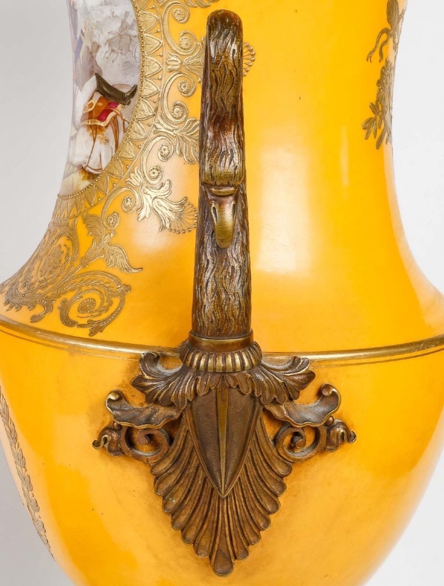  Sèvres Porcelain Vases—battle Scenes, Signed Poitevin-photo-5