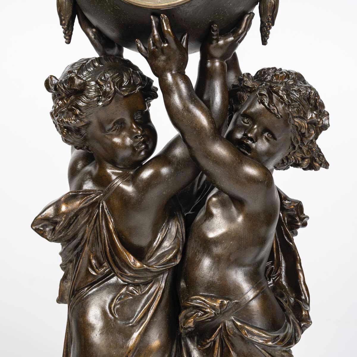 Garniture de cheminée d’après Carrier-Belleuse – Fin du 19e siècle-photo-2