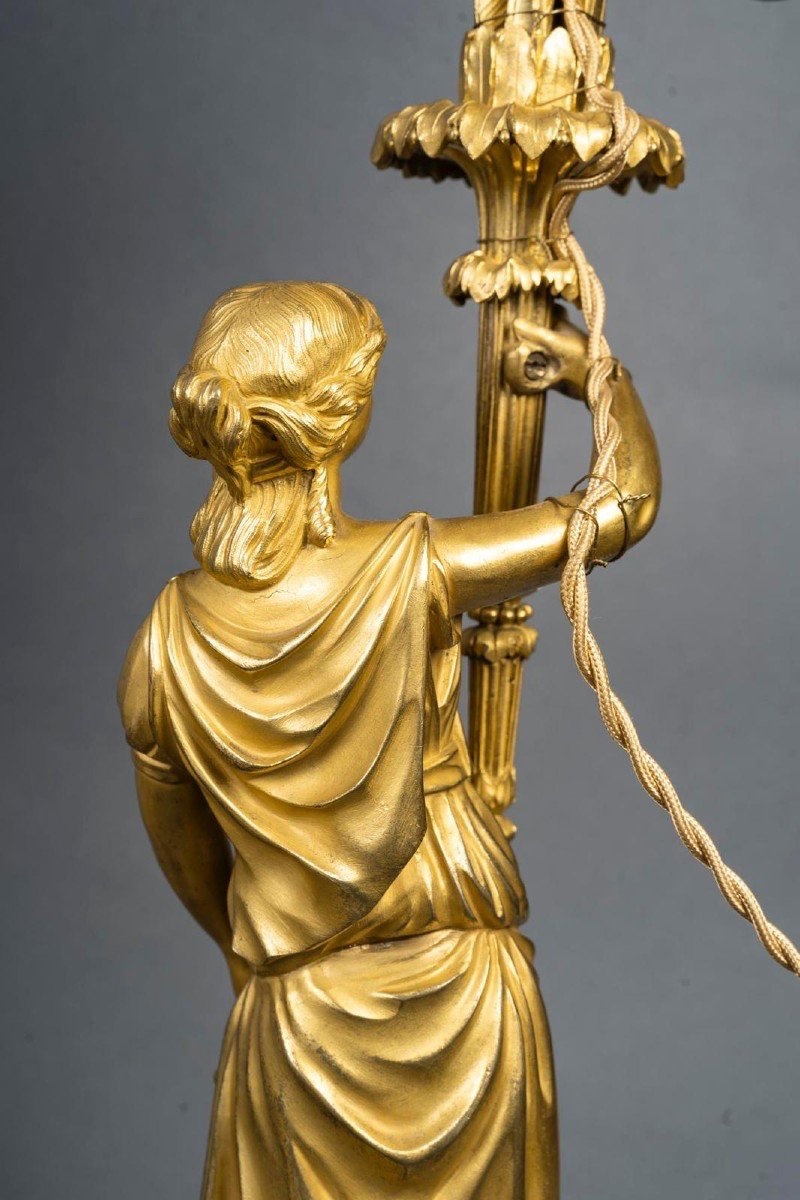 PAIRE DE CANDÉLABRES EN BRONZE - STYLE LOUIS XVI-photo-3