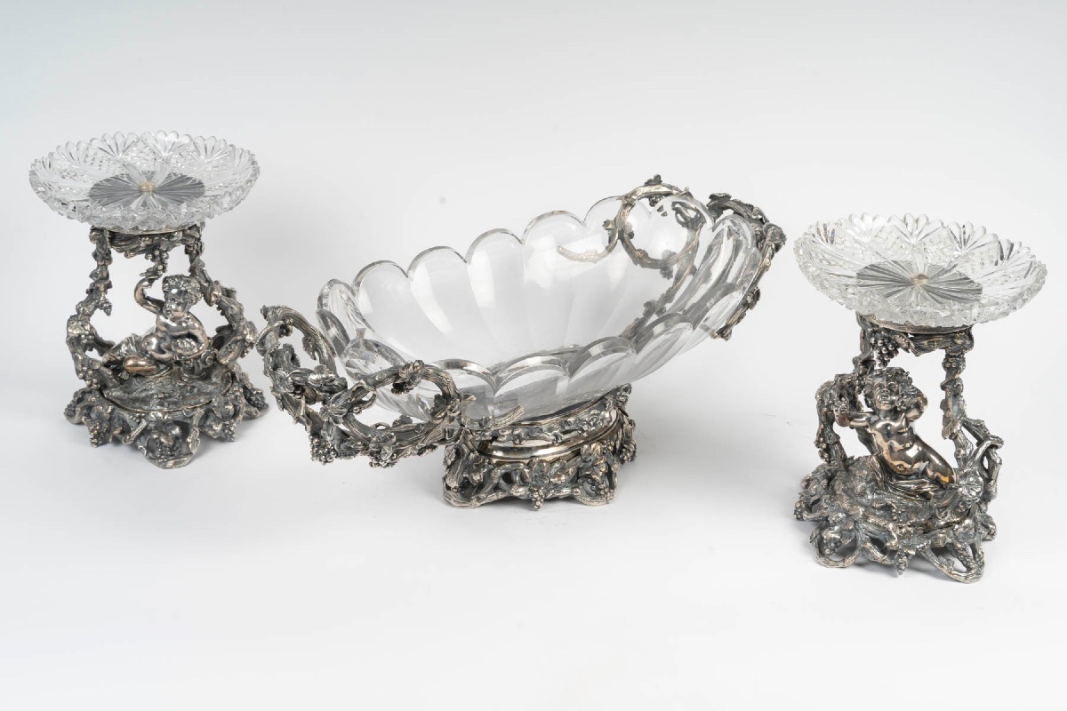 Garniture de table en cristal de baccarat - attribuée à L’Escalier de Cristal, Paris-photo-2