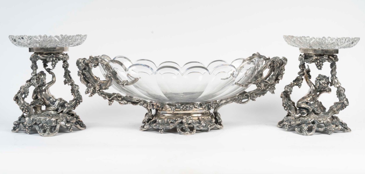 Garniture de table en cristal de baccarat - attribuée à L’Escalier de Cristal, Paris-photo-4