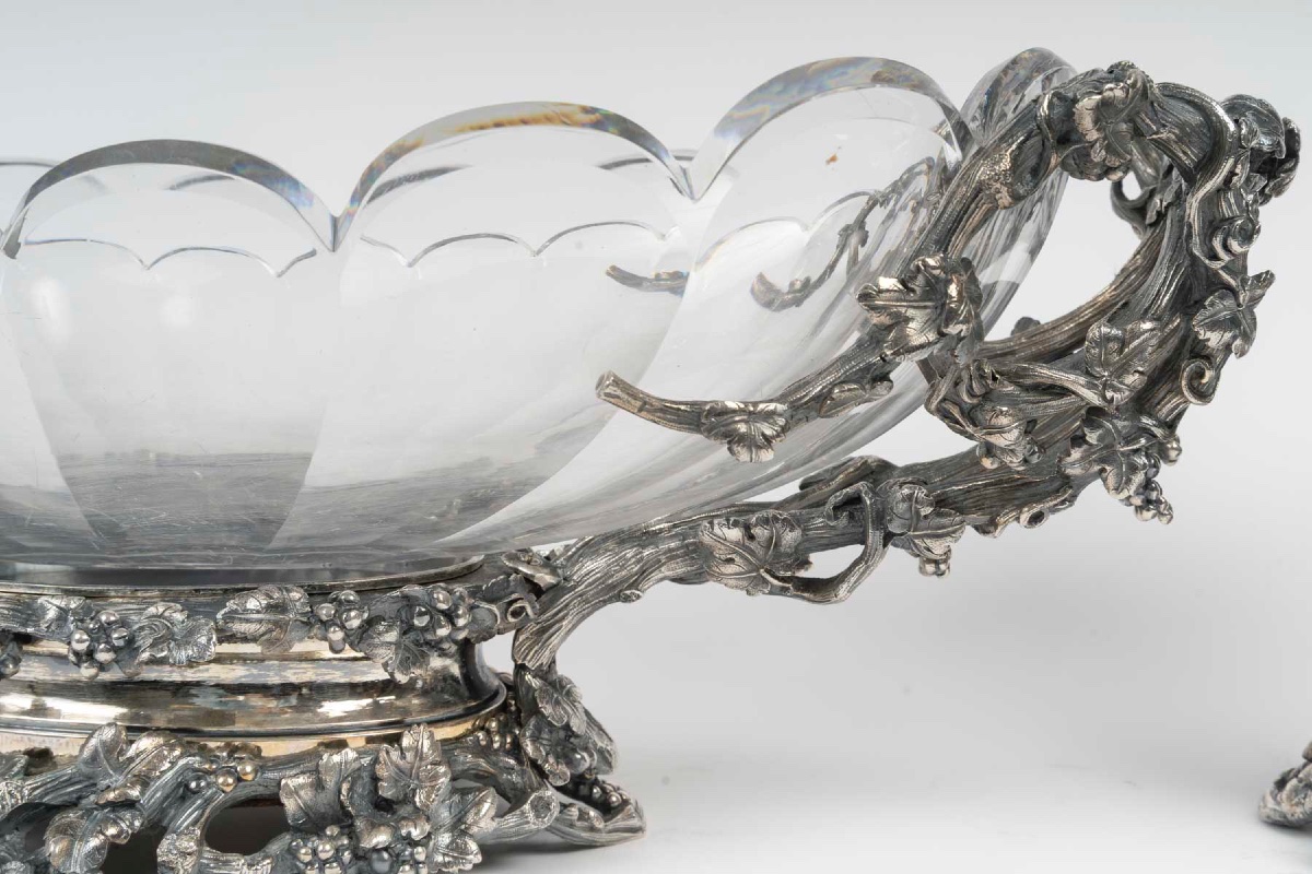 Garniture de table en cristal de baccarat - attribuée à L’Escalier de Cristal, Paris-photo-3
