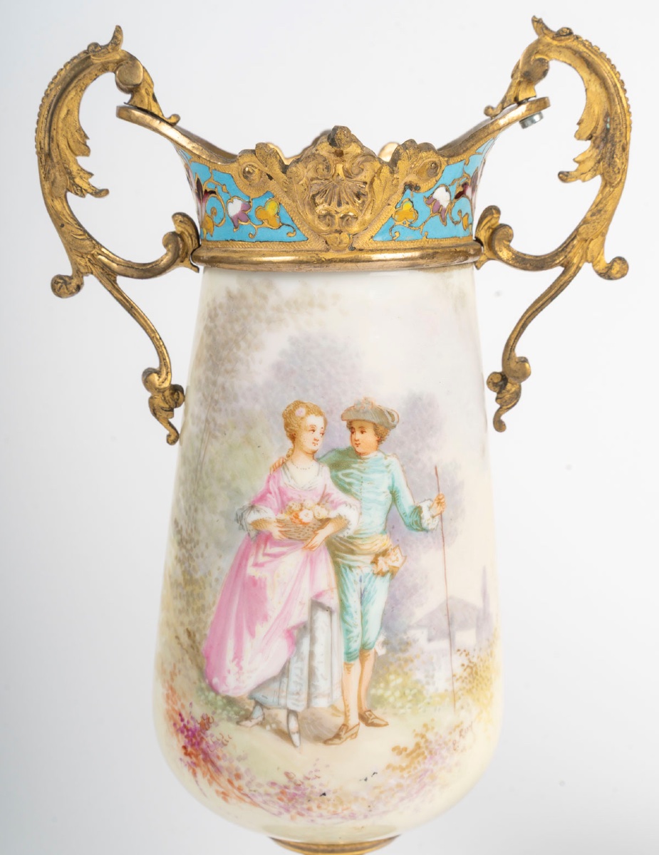 Pair Of Decorative Vases, Late 19th Century-photo-3