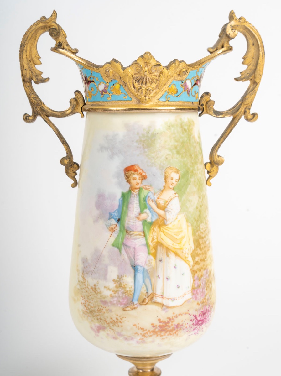 Pair Of Decorative Vases, Late 19th Century-photo-4