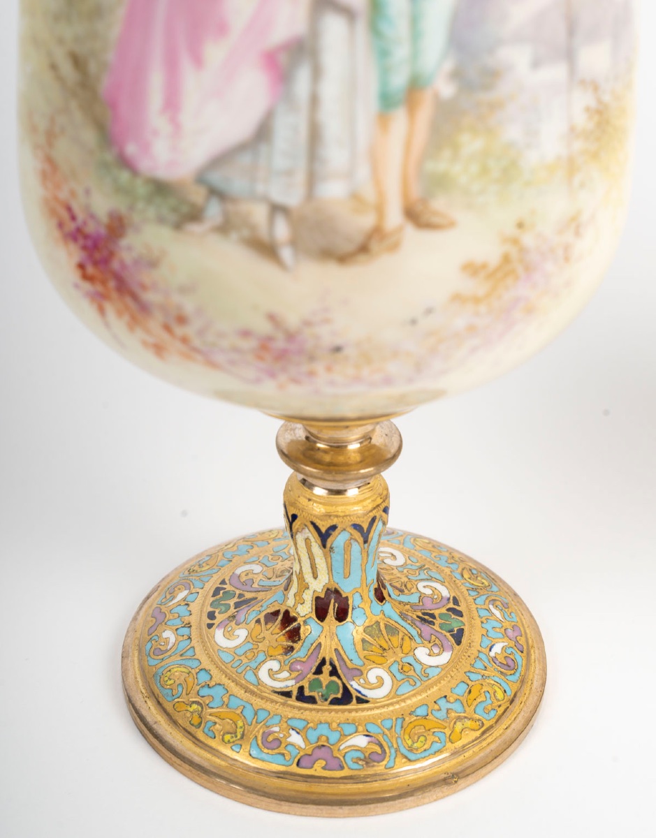 Pair Of Decorative Vases, Late 19th Century-photo-3