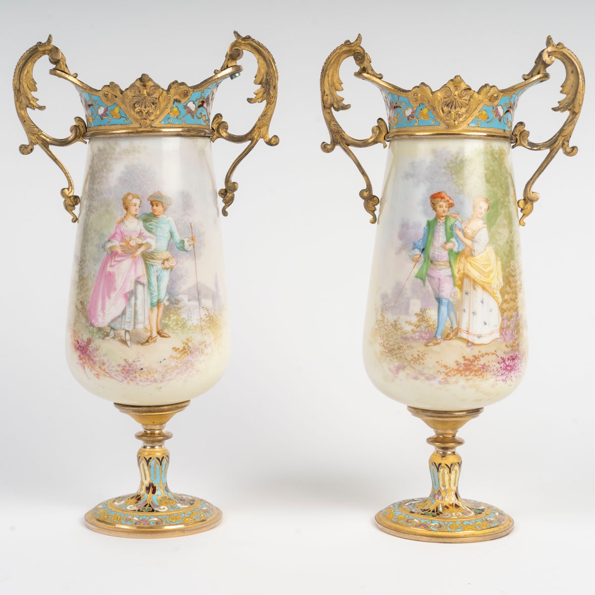 Pair Of Decorative Vases, Late 19th Century