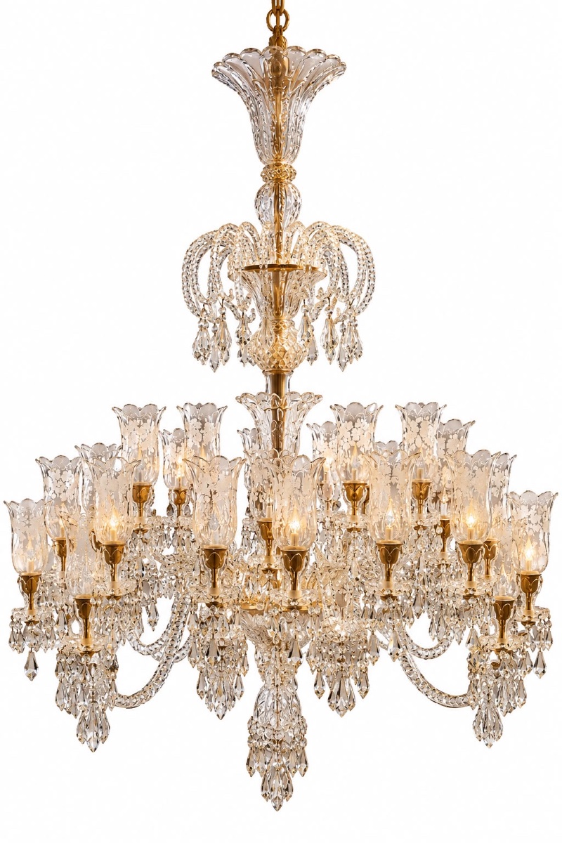 Manufacture De Baccarat  -  Monumental Crystal Chandelier - France-photo-5