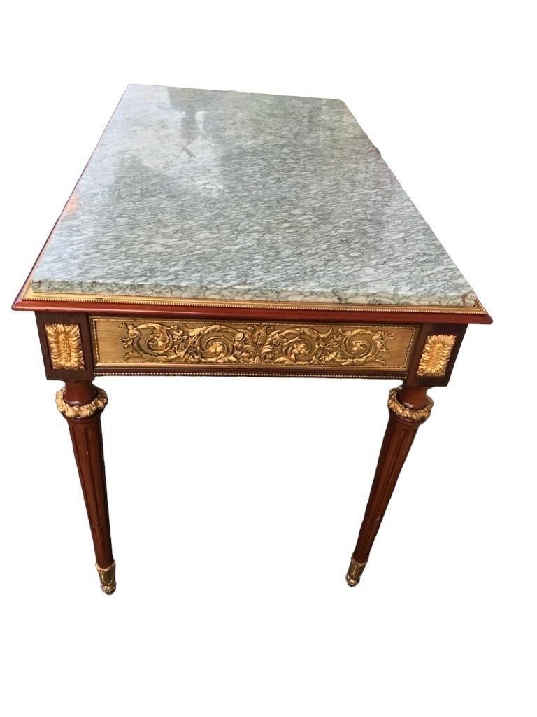TABLE DE SALON EN ACAJOU ET BRONZE DORÉ, 19ᵉ SIÈCLE-photo-3