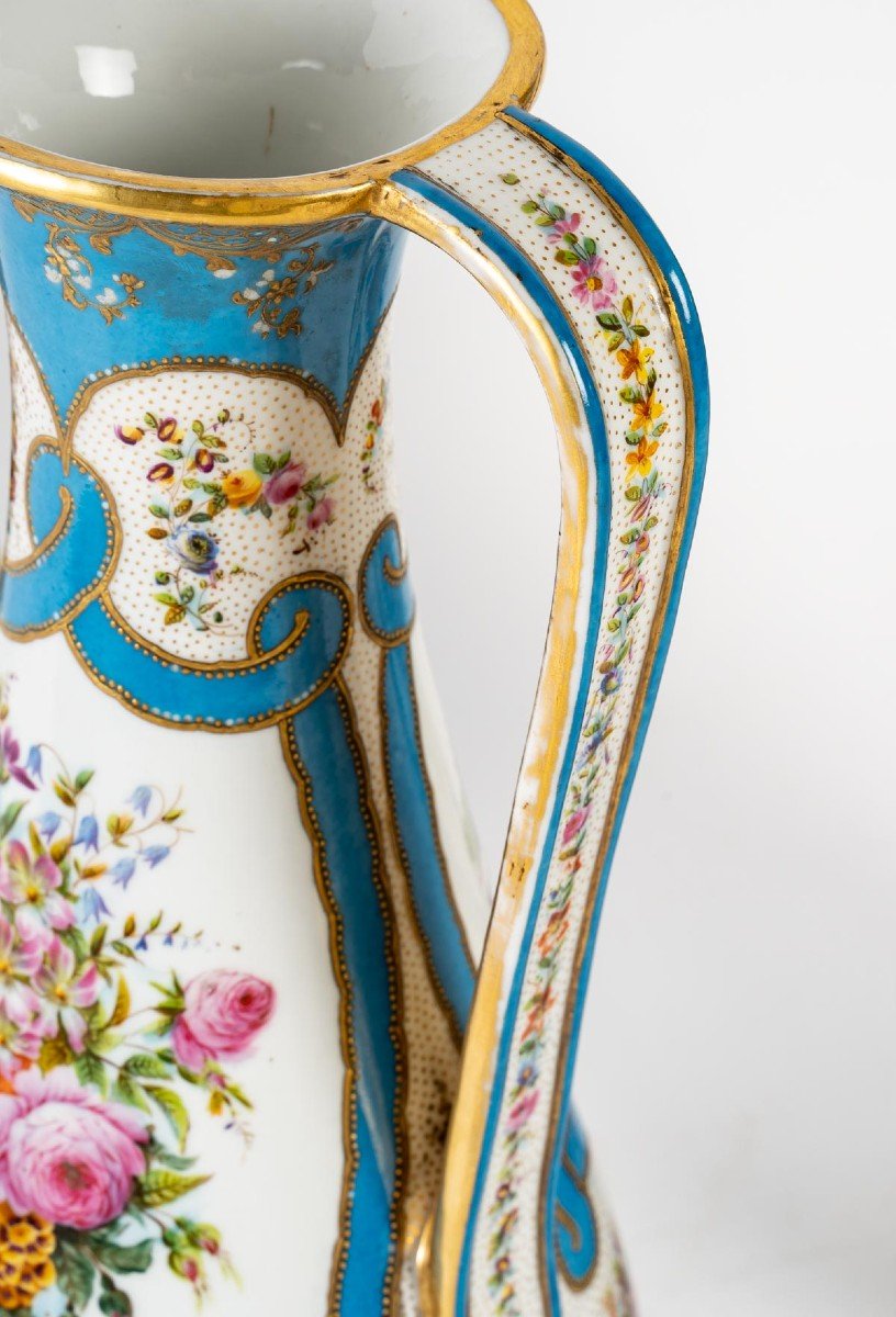 Paire De Vases En Porcelaine, d'époque Du 19me Siècle.-photo-4