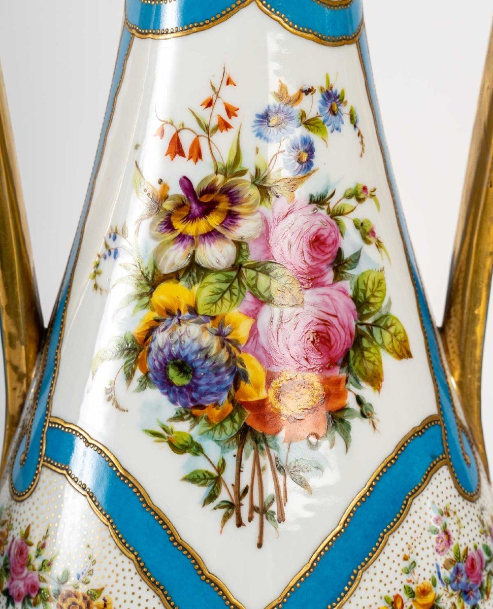 Pair Of Porcelain Vases, From The 19th Century.-photo-5