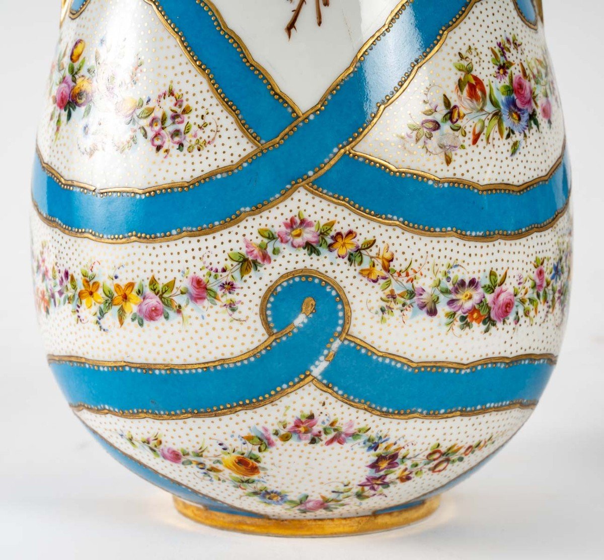 Paire De Vases En Porcelaine, d'époque Du 19me Siècle.-photo-7