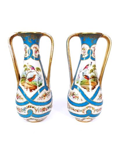 Pair Of Porcelain Vases, From The 19th Century.