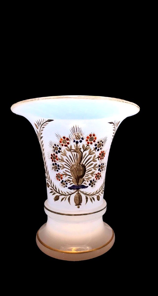 Vase En Opaline Charles X, époque Du 19me Siècle.