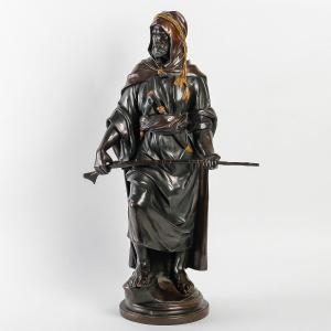 Bronze Statue, Sign F.bergman, From The 19th Century