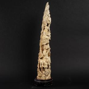 Mammoth Ivory Sculpture From The Far East.