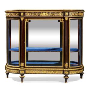 Demi-lune Vitrine, Style Louis XVI, Attribuée à Sormani Ou Maison Krieger, 1800