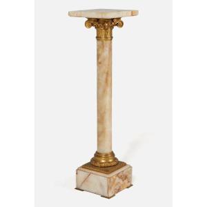 Neoclassical Column In Onyx And Gilt Bronze, 19th Century 