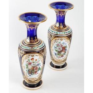 Paire de vases en cristal de Baccarat, 19ᵉ siècle.