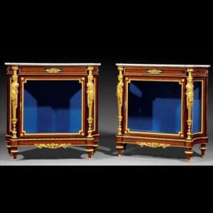 Pair Of Display Cabinets – Napoleon III Period, Fourdinois Stamp