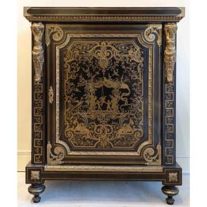 Meuble en ébène à décor de marqueterie Boulle du 19ᵉ siècle