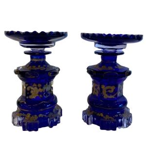 PAIRE DE FLACONS EN CRISTAL DE BOHÊME – 19e SIÈCLE, NAPOLÉON III