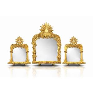 MIROIRS EN BRONZE SIGNÉE MASSOUNIE – STYLE EMPIRE, FIN 18ᵉ SIÈCLE