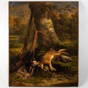 Louis Picard - Rabbit Hunting Scene, 1850