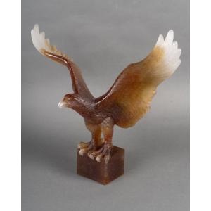Daum – Faucon en pâte de verre, édition limitée 4/200, signe Daum